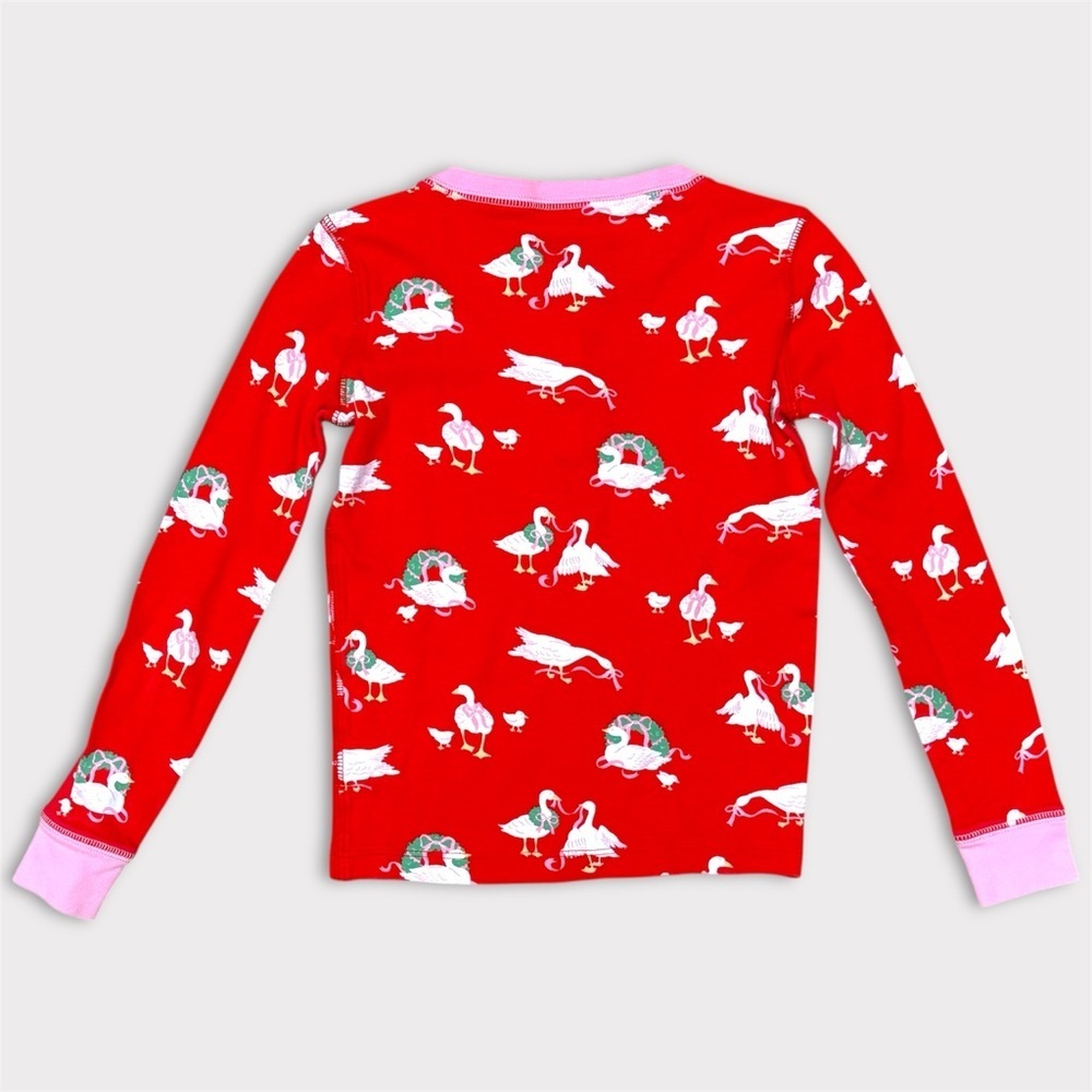 The Beaufort Bonnet Company Sara Jane's Sweet Dream Pajama Set Geese Red & Pink - Picture 6 of 9